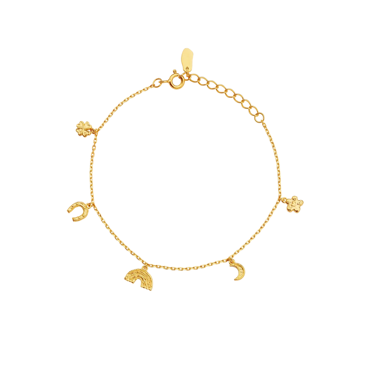 Maanesten Lucky Charm Forgyldt Armbånd