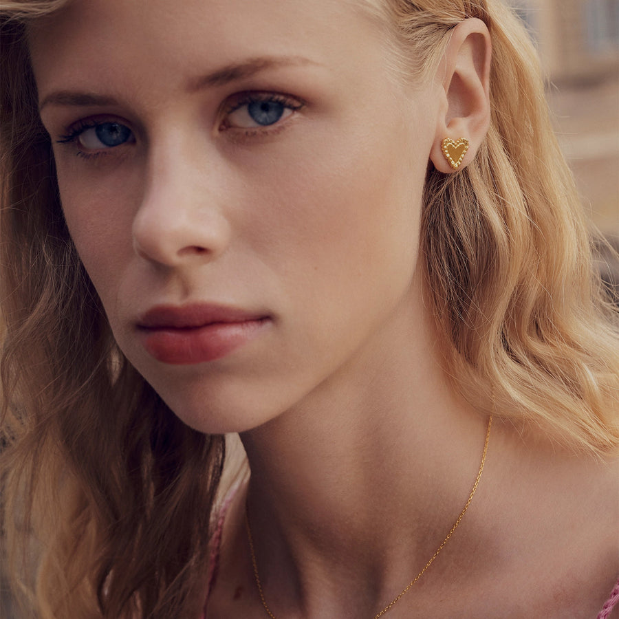 Maanesten Julie Forgyldte Hjerte Ørestikker