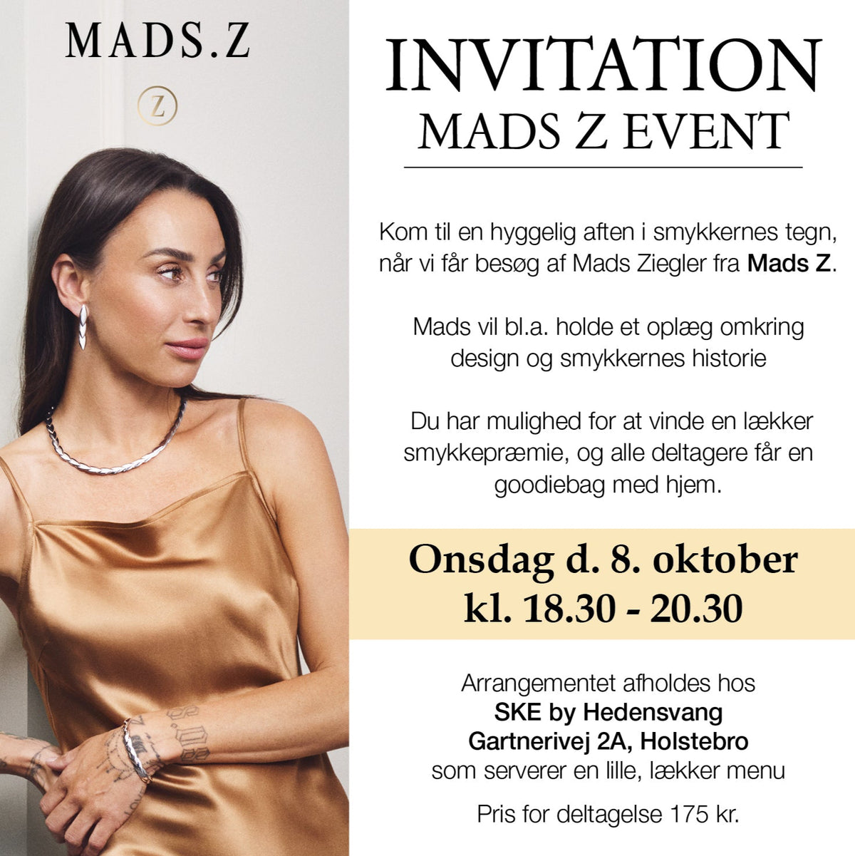 Mads Z Event – Billetbooking 8. oktober, 18:30-20:30
