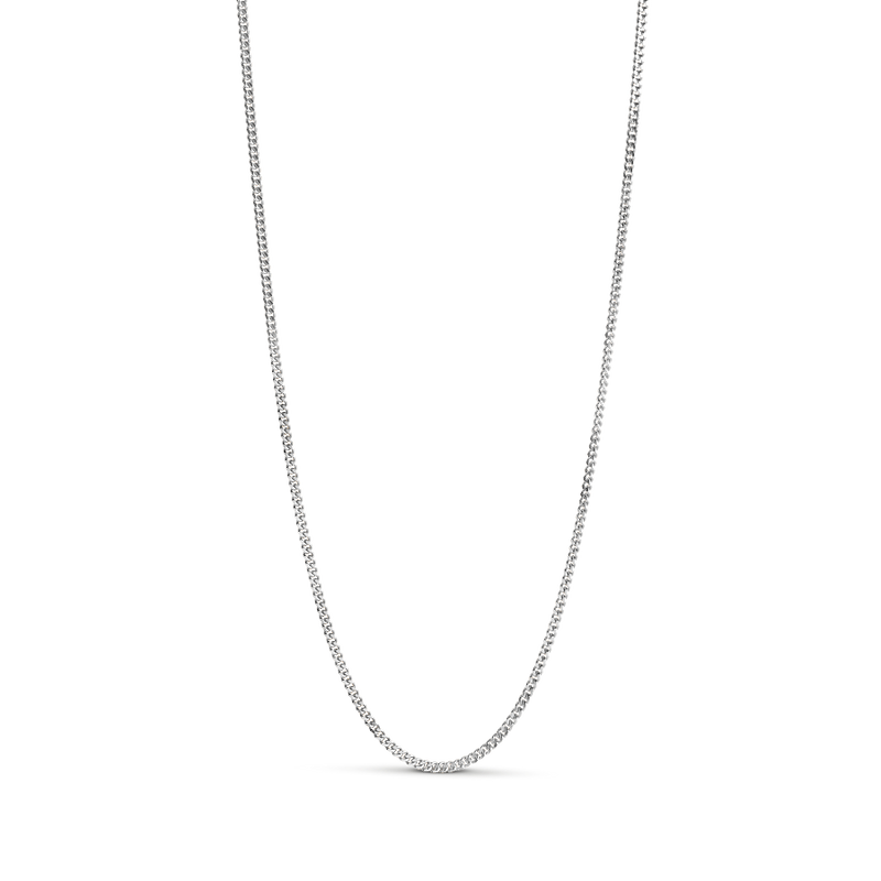Enamel Curb Chain Necklace Sølv - N115S