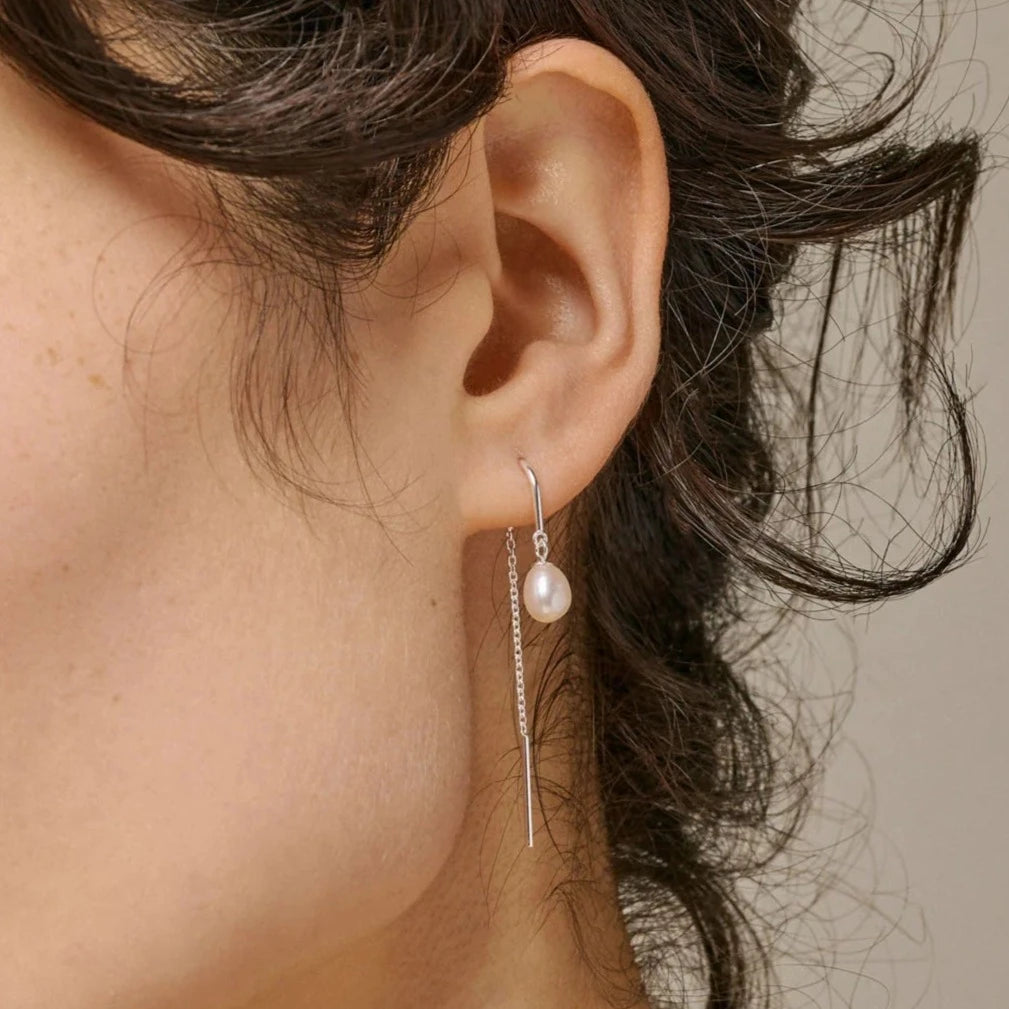 Enamel Eleanor Pearl Earrings sølv - E308S