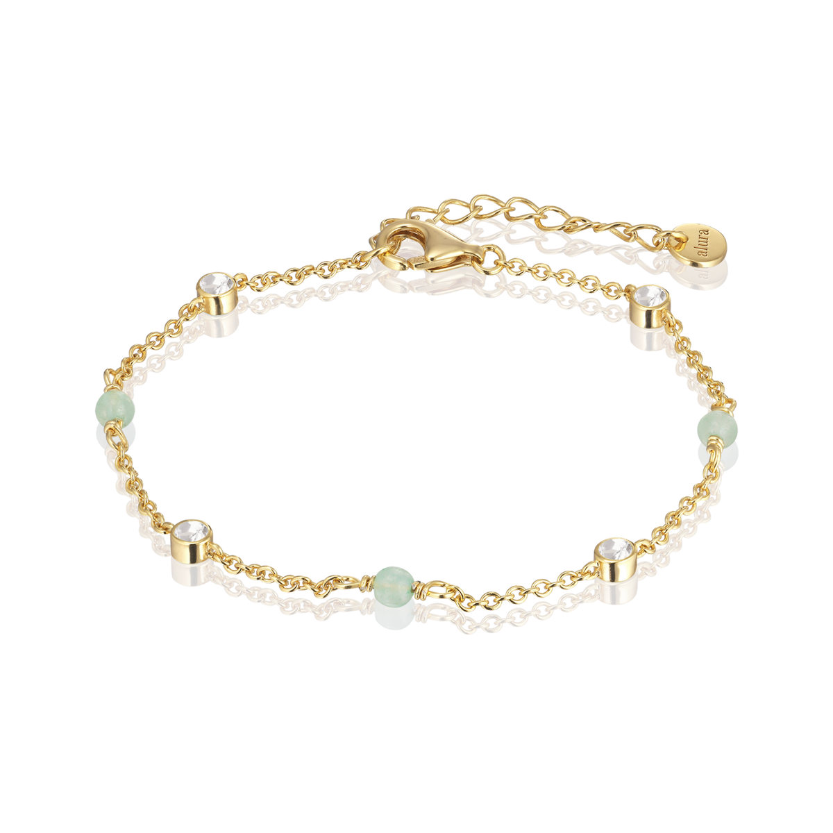 Alura Ocean Forgyldt Armbånd med Aventurin og Zirkonia – MB0508-1