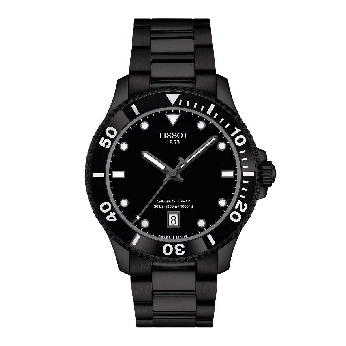 TISSOT SEASTAR 1000 40MM - SORT PVD