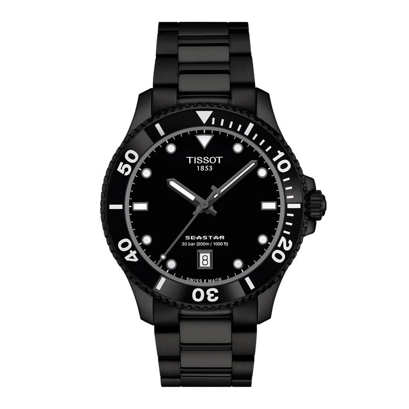 TISSOT SEASTAR 1000 40MM - SORT PVD
