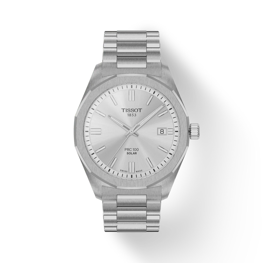 TISSOT PRC 100 SOLAR QUARTZ 39MM SILVER