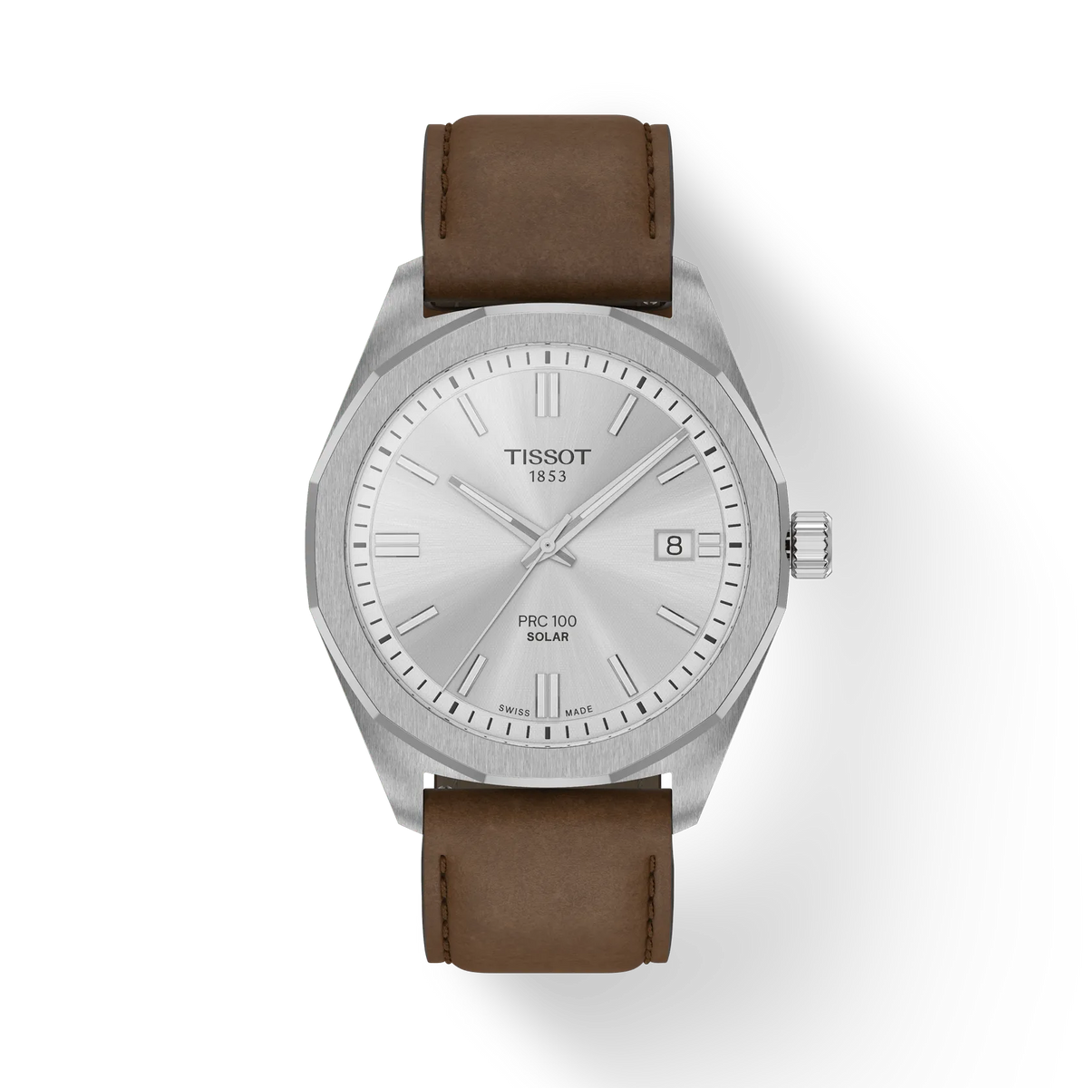 TISSOT PRC 100 SOLAR QUARTZ 39MM BRUN LÆDERREM
