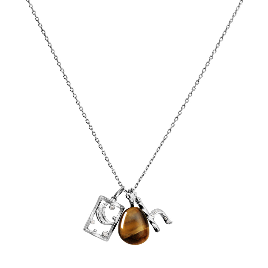 Maanesten Tiger Eye Earth Spirit Pendant Vedhæng - Sølv