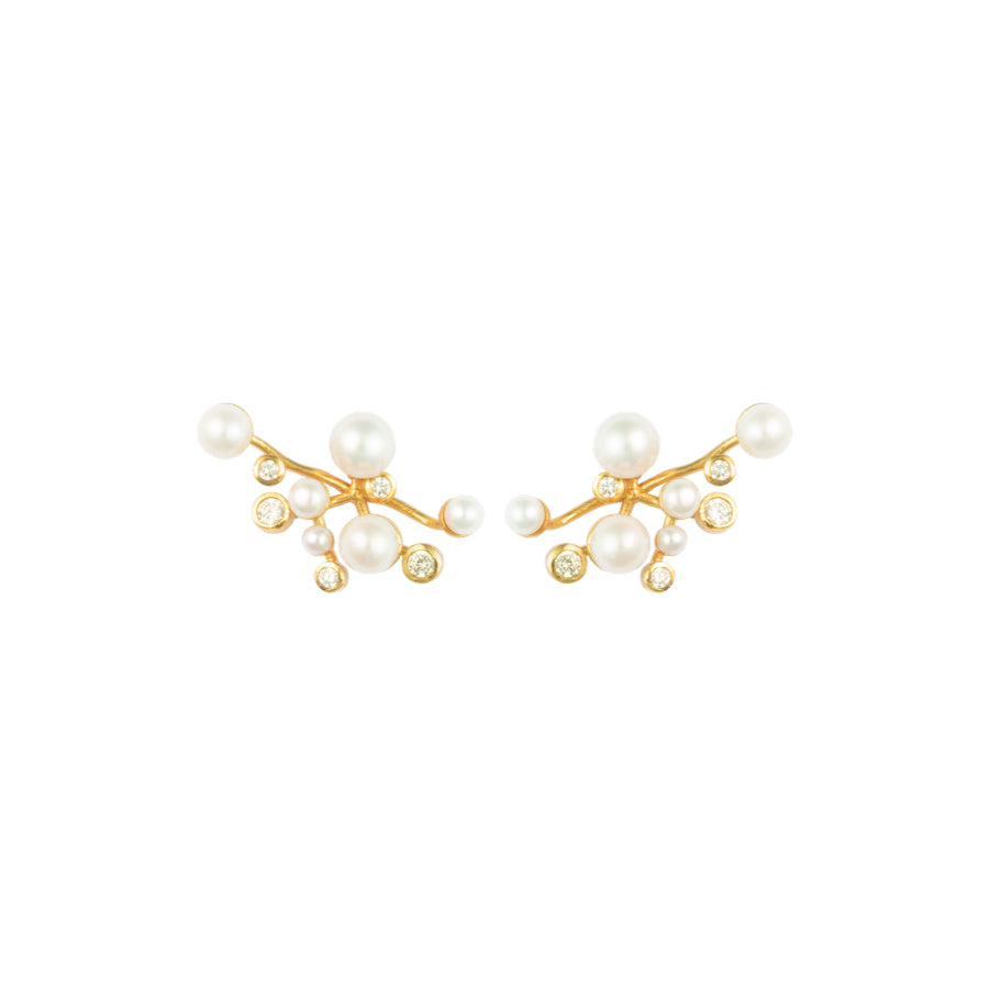 Vincent Venus Symphony Gold Plated Earrings w. Pearls