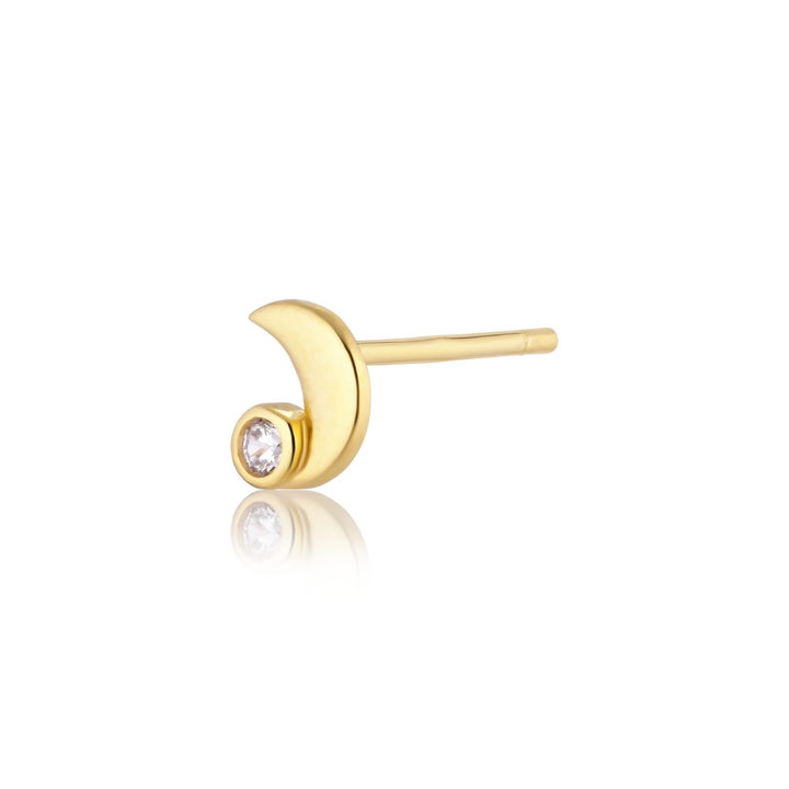 Alura Venus Single Måne Ørestik med Zirkonia