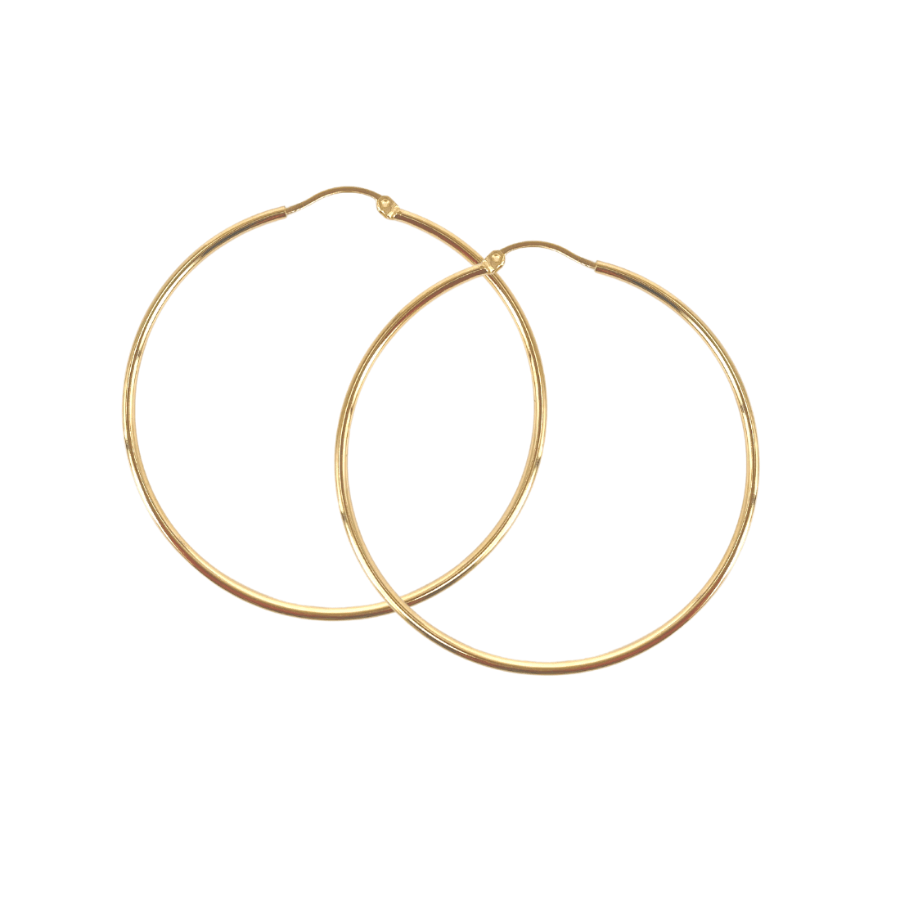 Aqua Dulce Ana Hoop i forgyldt sølv, to store runde creoler med blank guldoverflade. Model 5732-5732-1