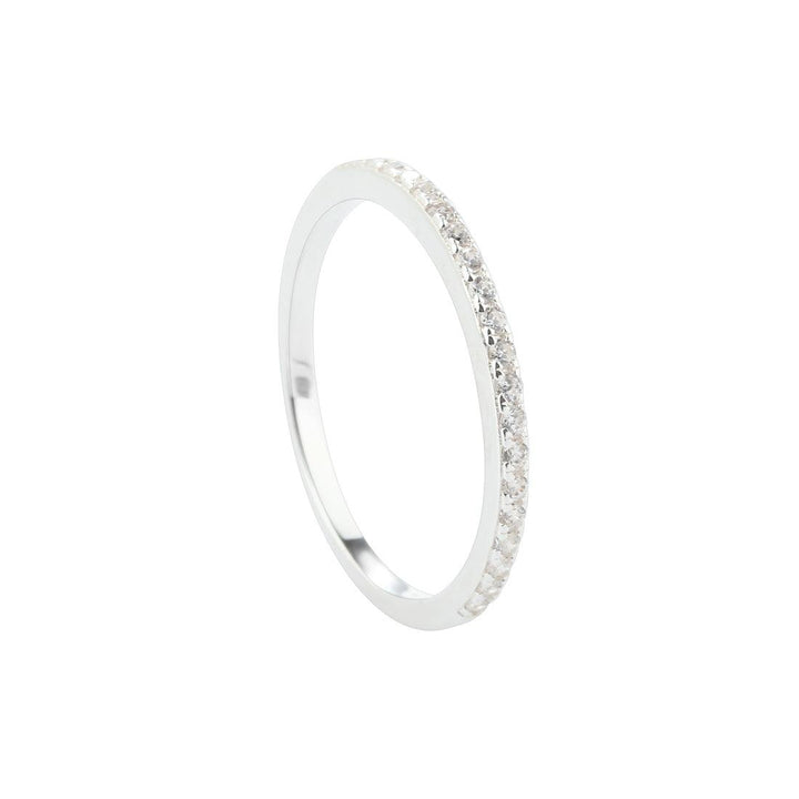 Aqua Dulce Darling Raya Ring Sølv, slank sølvring med blank overflade og klare sten. Model 5983-5983-001-1