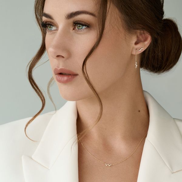 Nuran Aura Øreringe – 14 Karat Guld m. Diamanter – produktbillede 2