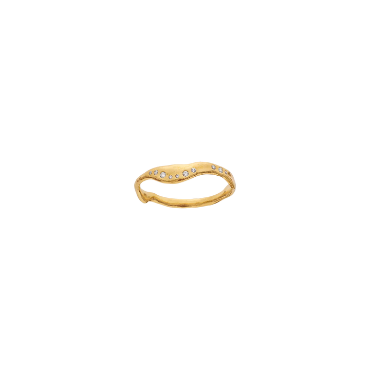 Maanesten Aurea Forgyldt Ring m. Hvid Zirkonia – 4958A-001