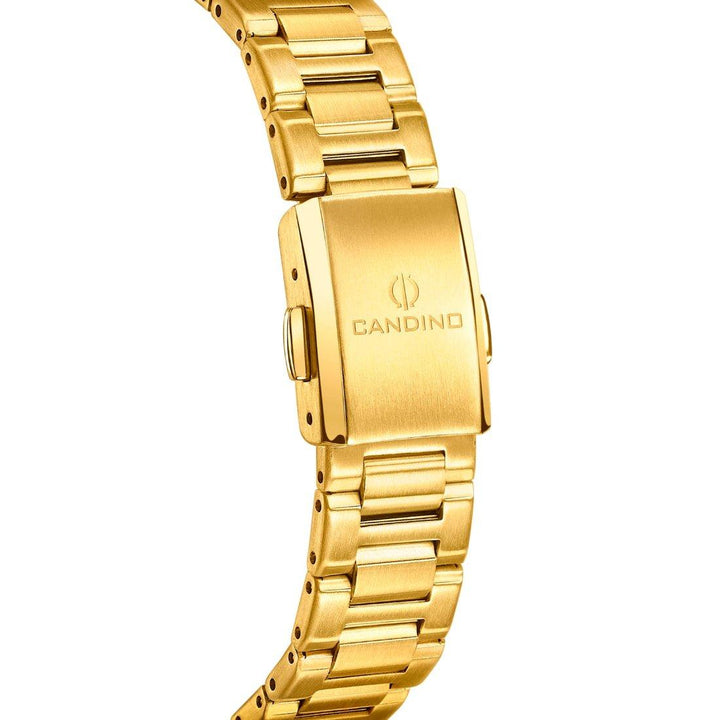 Candino guld double dameur med guldfarvet urrem og lås i børstet metal, model C4755/1.
