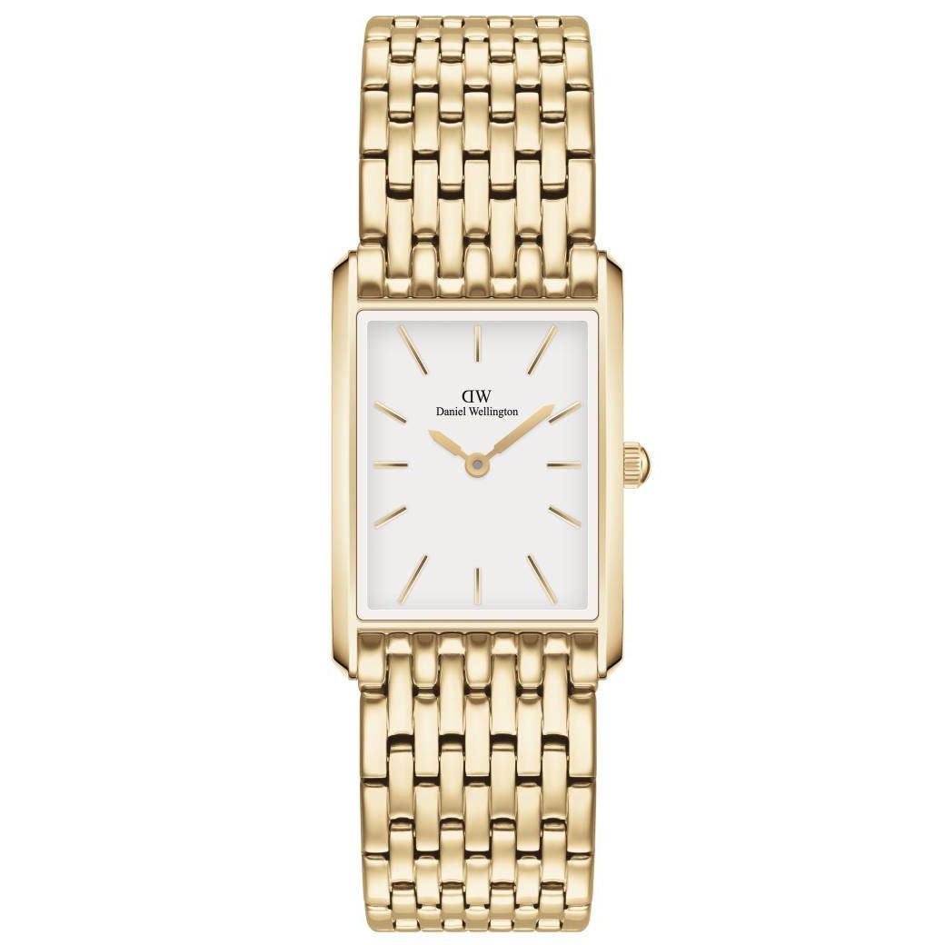 Daniel Wellington Bound 9 Link Gold White firkantet dameur med hvid urskive og gylden lænke. Model ADW00100705