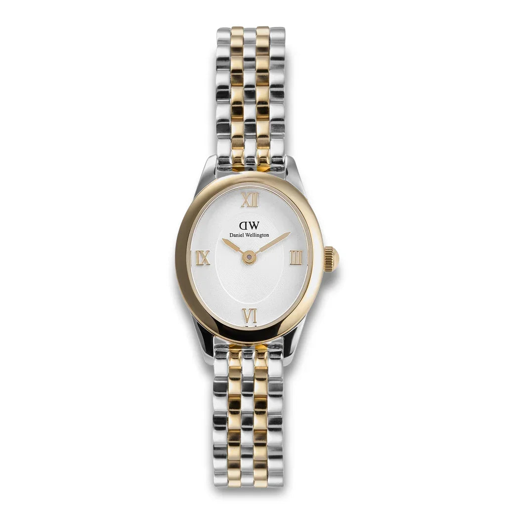 Daniel Wellington ADW00100811 dameur med tofarvet stållænke og hvid urskive, Model ADW00100811