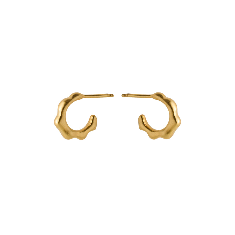 Pernille Corydon Small Aqua Hoops - Forgyldt