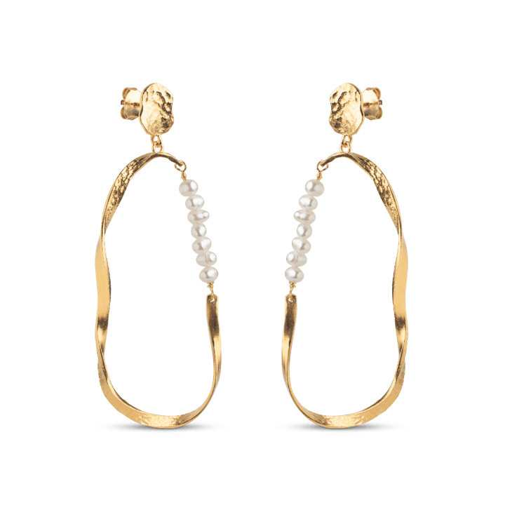 Enamel Aloma Pearl Large Earring I Forgyldt Sølv - E340GM - Øreringe - E340GM