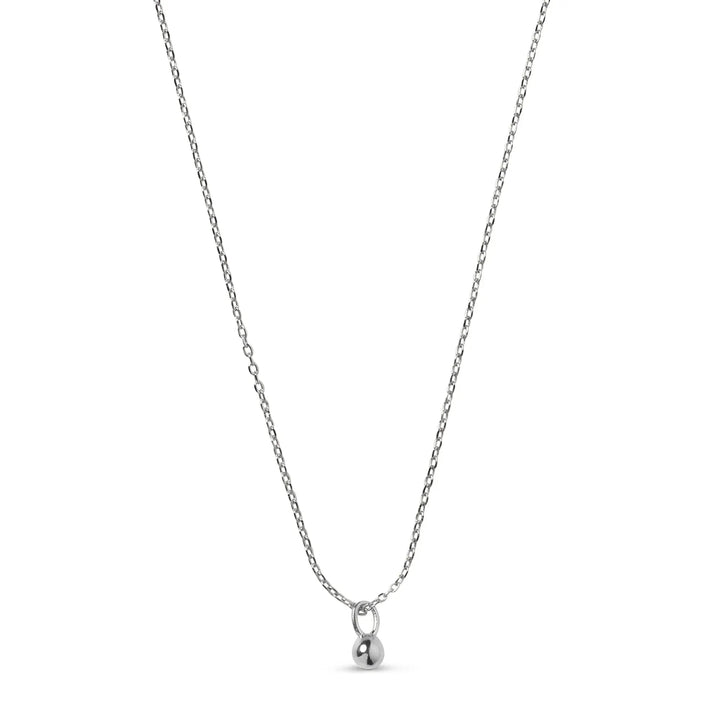 enamel balloon sølv halskæde m. vedhæng, enkel sølvkæde med lille kuglevedhæng. Model n133s-2