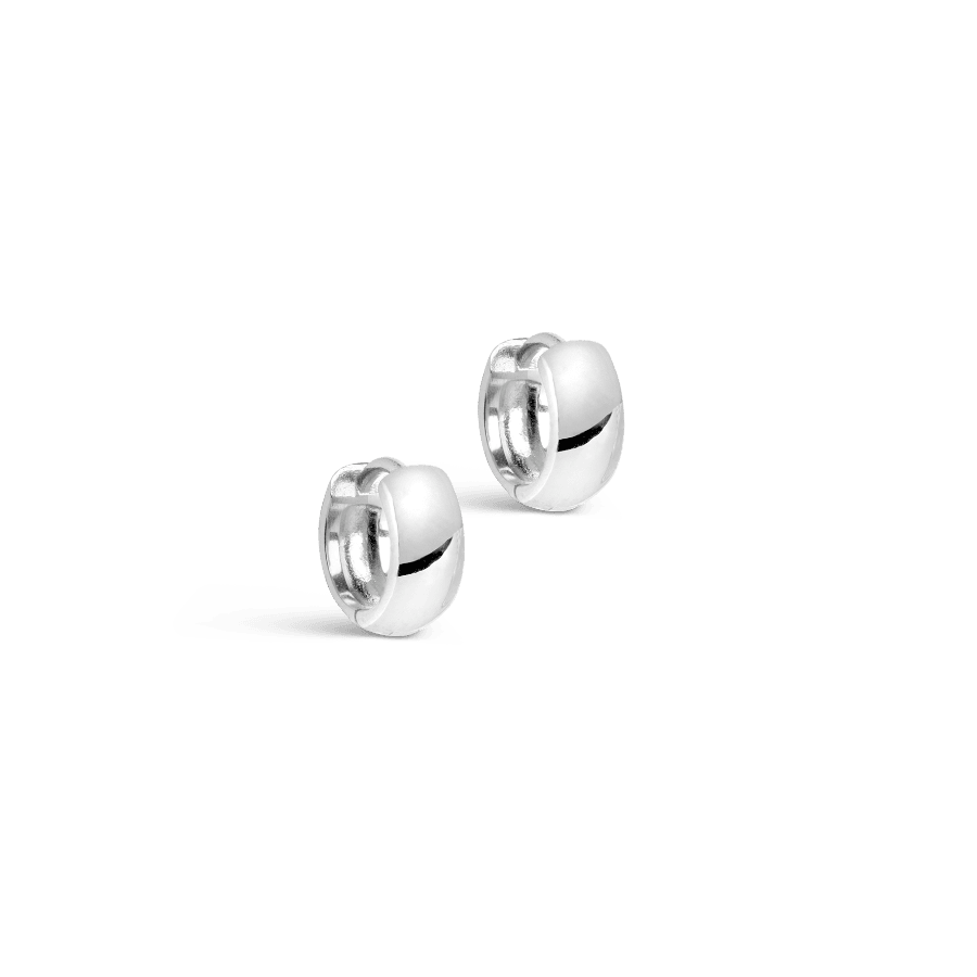 Enamel Classic Hoop Wide E321S, sølv hoop øreringe med blank overflade, Model e321s-e321s-1.