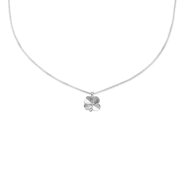 Flora Danica Firklover Halskæde Sølv med firkløver-vedhæng på tynd kæde, Model 907-flc-ne-s-2