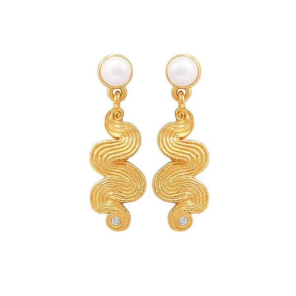 Hultquist Copenhagen Audrey Pearl Forgyldte Ørestikker - Øreringe - S08586G