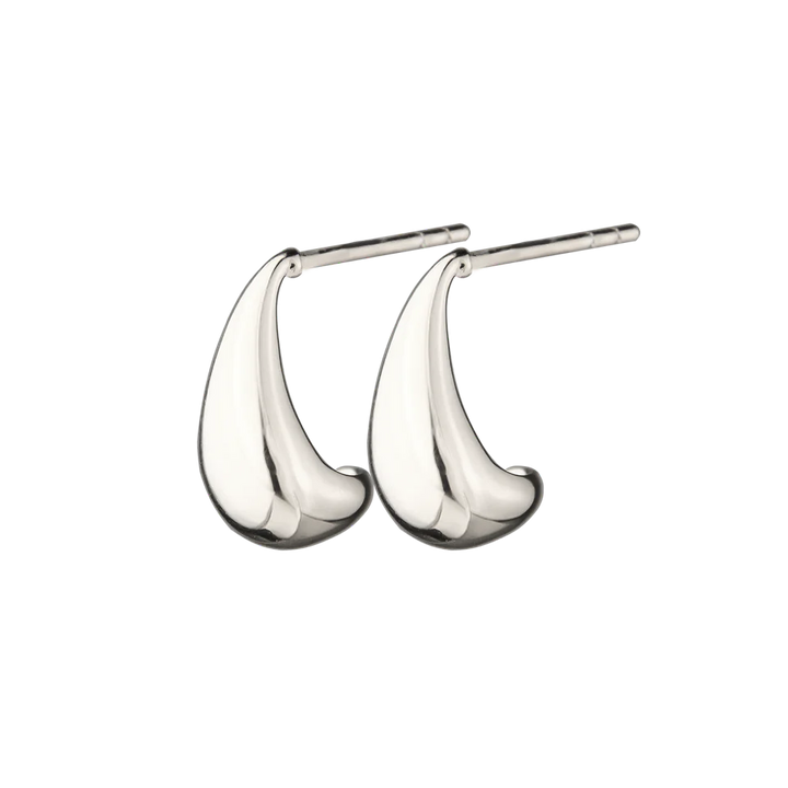 Jeberg Jewellery Audrey Drop Earrings i sølv, elegante dråbeformede øreringe i blank finish. Model 52922-1.