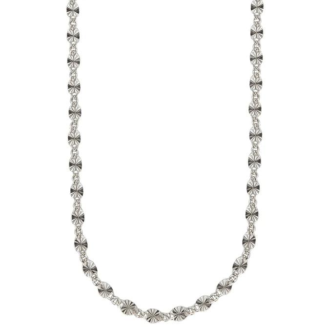 Jeberg Jewellery Stella Necklace sølv, kæde med runde, stjernemønstrede led. Model 4510-42-S