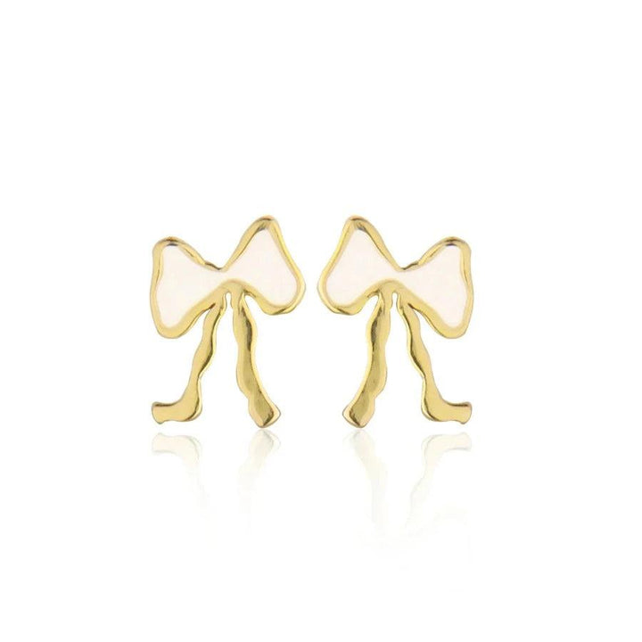 Jeberg Petite Bow White Stud - Sløjfe Ørestikker - Øreringe - 52815