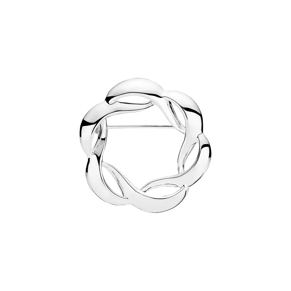 Lund Copenhagen Broche Sølv med flettet, blank overflade. Model 9048973-9048973-1.