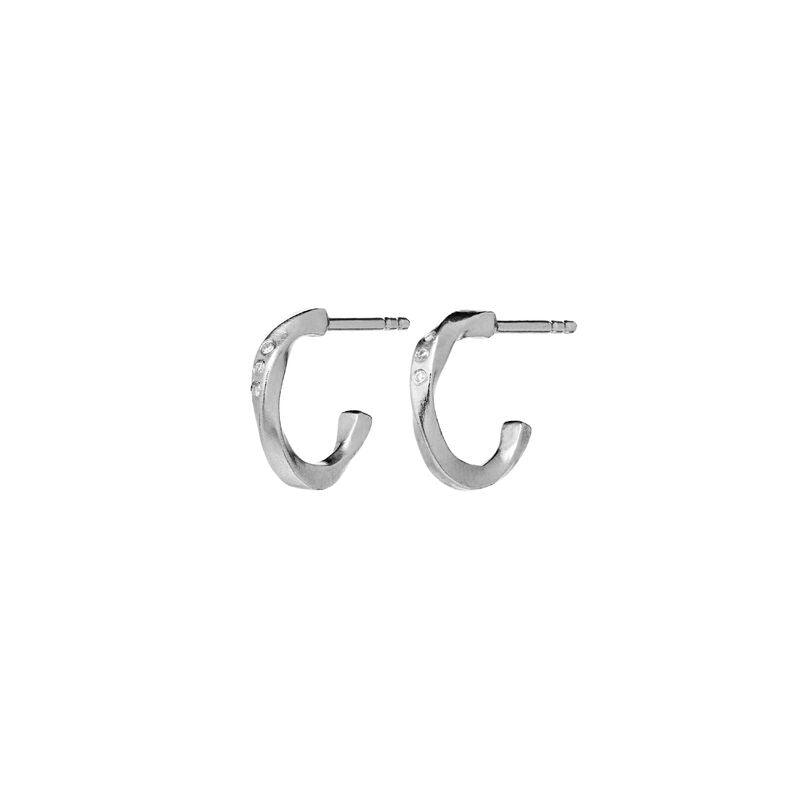 Maanesten Echo Petite Hoops 12mm i sølv, små øreringe med blank overflade, model 9861C-9861C-1.