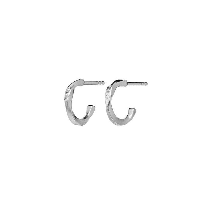 Maanesten Echo Petite Hoops 12mm i sølv, små øreringe med blank overflade, model 9861C-9861C-1.