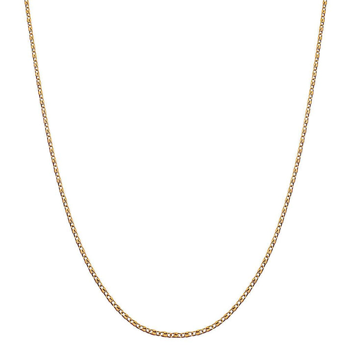 Maanesten Eva Choker Halskæde forgyldt i enkel kædedesign, vist mod hvid baggrund. Model 2550a-2550a-1