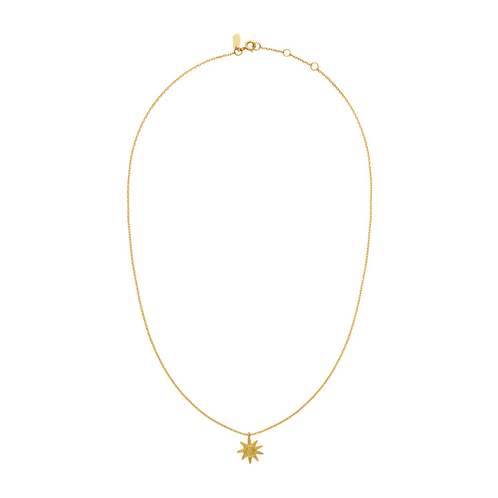 maanesten soleima halskæde forgyldt sølv med sol vedhæng på enkel kæde, Model 2742a-2