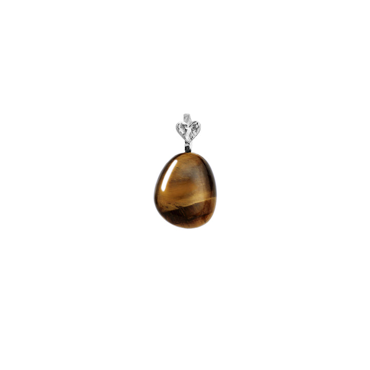 Maanesten Tiger Eye Earth Spirit Pendant vedhæng i sølv med brun tigerøje-sten, Model 2830c