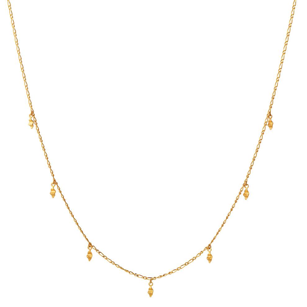 Maanesten Una halskæde forgyldt med små vedhæng, enkel og delikat stil. Model 2500a-2500a-1