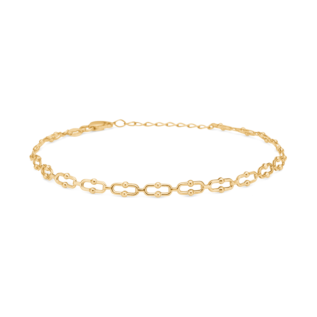 Mads Z 8kt guld armbånd med ovale led, elegant kædearmbånd i varm guldfarve. Model 3350506.