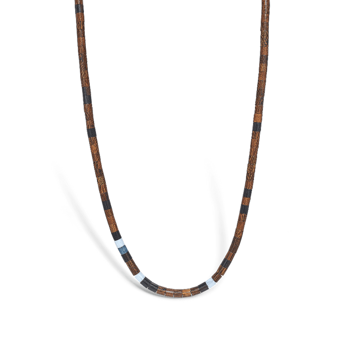 Mads Z Black Sun Surfrider Beach halskæde, brun og sort perlekæde i enkel stil. Model 5129015.