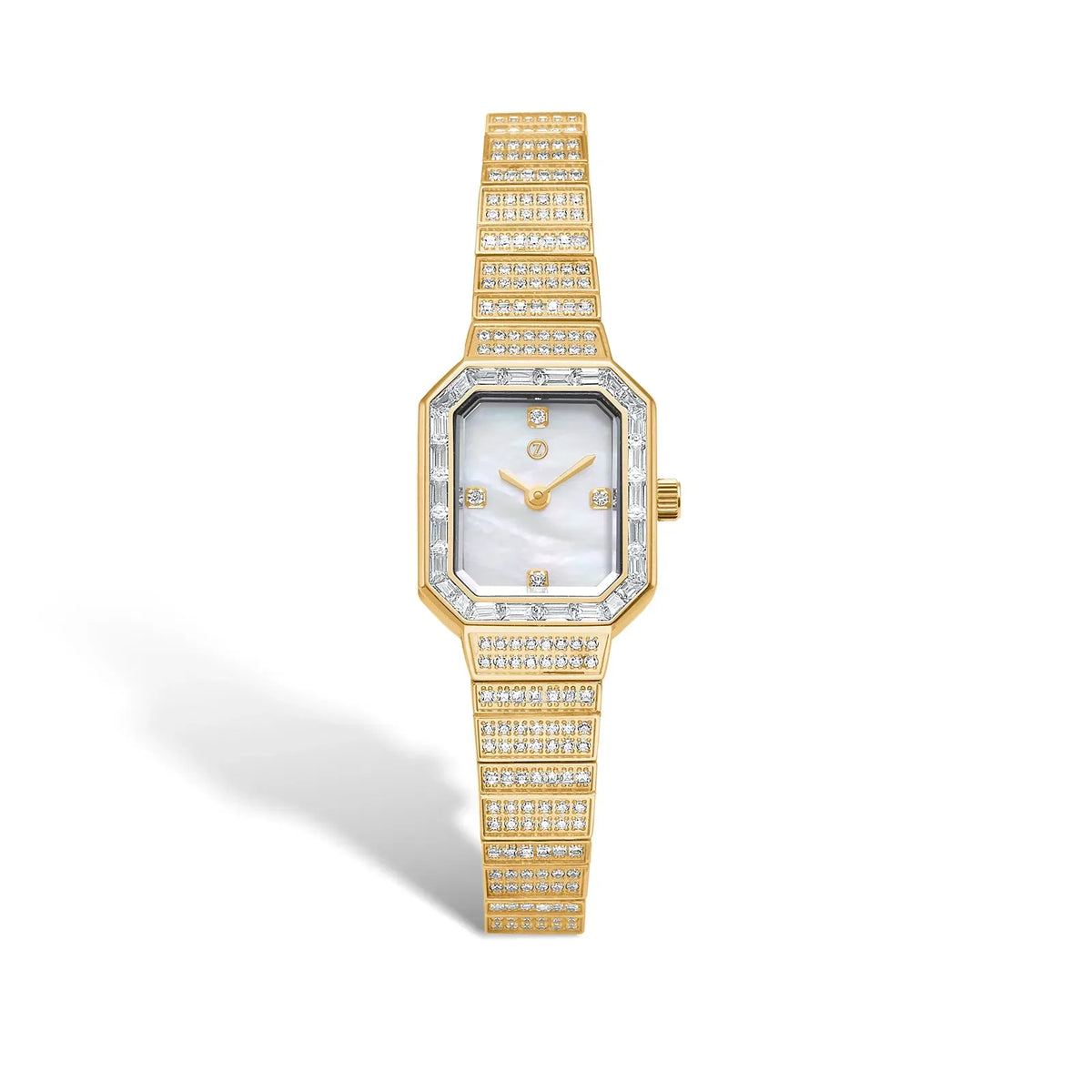 Mads Z Celestial by Medina ur i PVD guld med rektangulært ur, hvid perlemorsskive og brillanter. Model 3777901