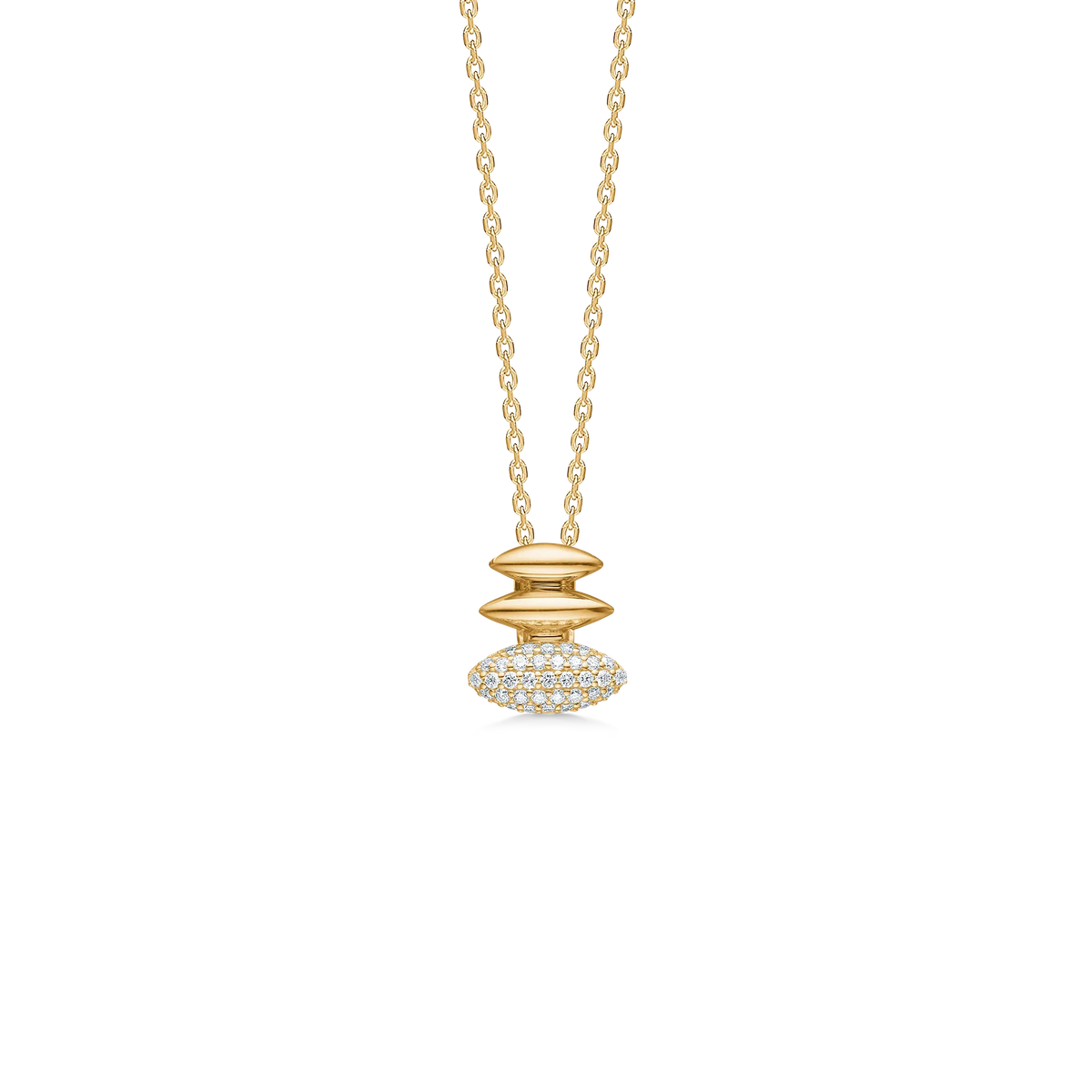 Mads Z Orielle vedhæng i 14kt guld med pavé-satte diamanter på kæde. Model 1531020-1