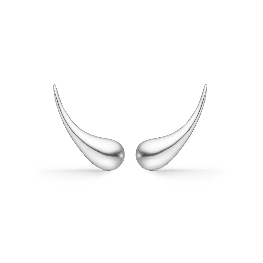 Mads Z Sølv Poppy øreringe, dråbeformet design i blankt sølv, Model 2110117-1