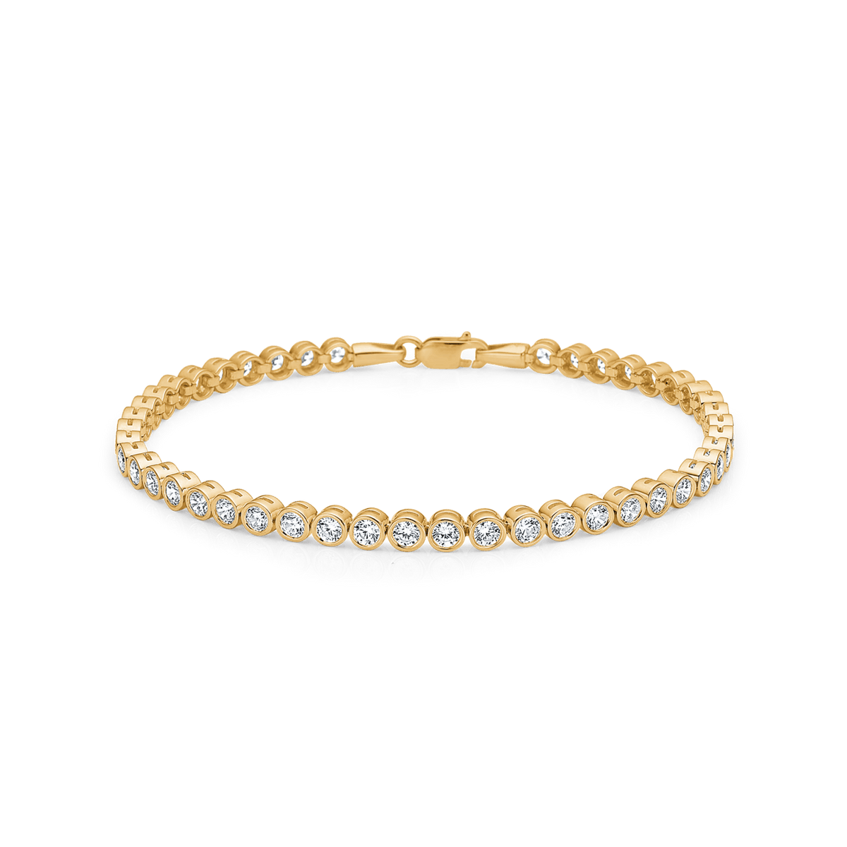 Mads Z Tennis Armbånd 8 kt. guld, stilfuldt armbånd med runde zirkoner, Model 3357003-001