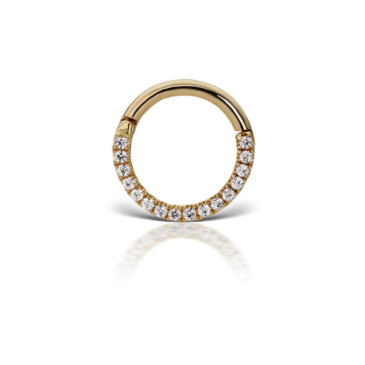 Maria Tash 18kt Diamond Horizontal Eternity Hoop i guld med funklende diamanter, Model xethd-yg-d65-g16-001-1