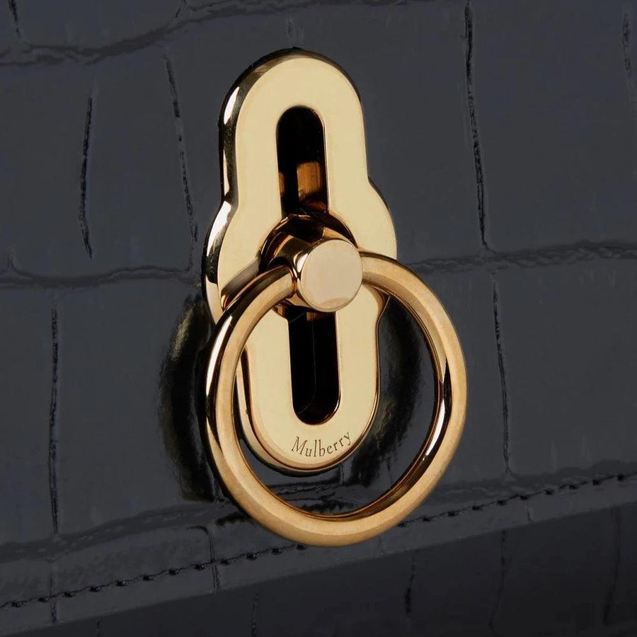 Mulberry Amberley Clutch Black Shiny Small Croc - Taske - RL8191/641A100