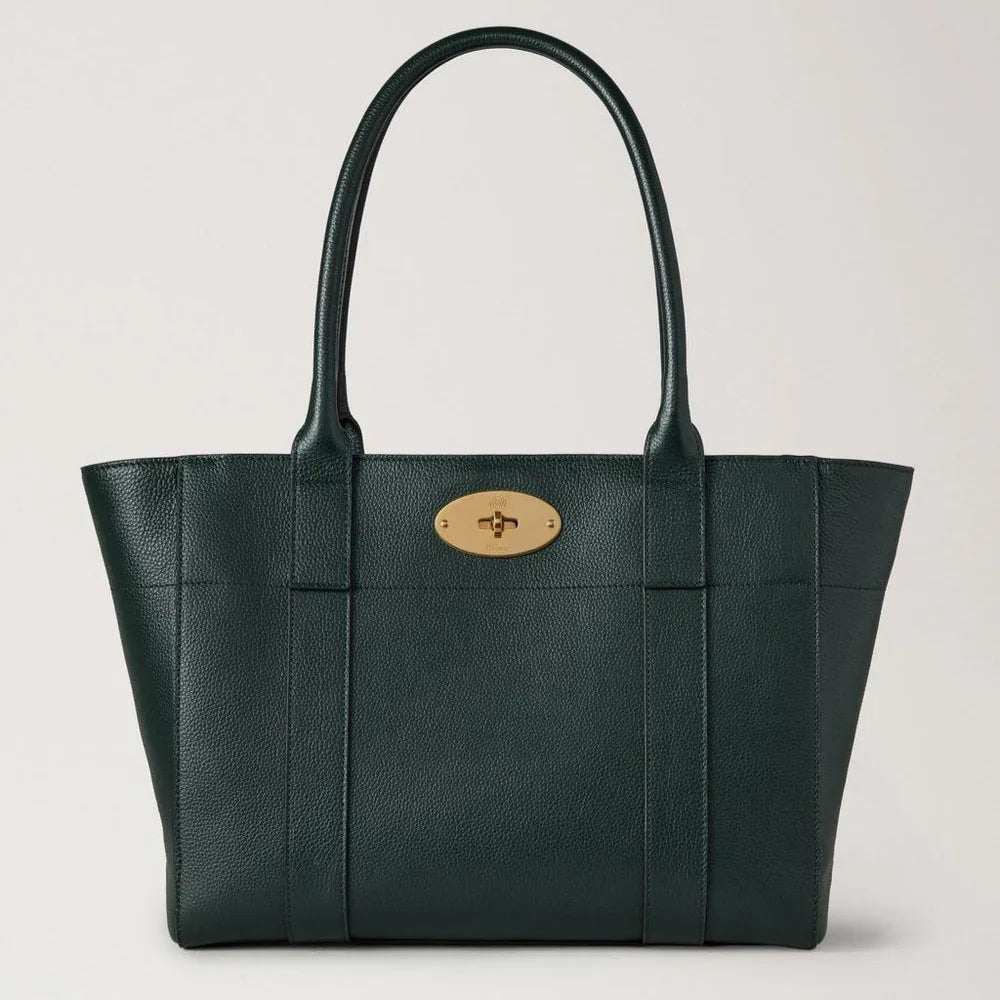 Mulberry Bayswater 9 to 5 Small Classic Grain Mulberry Green, elegant grøn håndtaske i læder, Model HH9831/205Q633