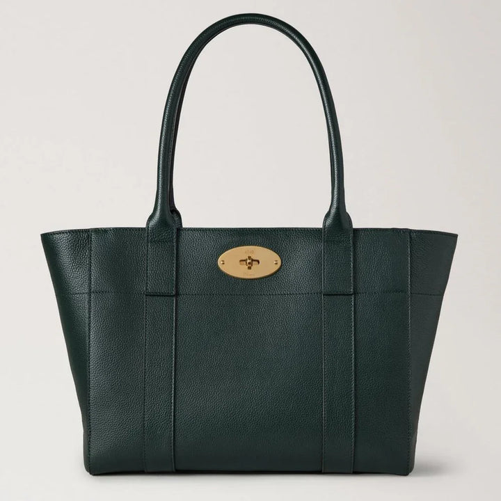 Mulberry Bayswater 9 to 5 Small Classic Grain Mulberry Green, elegant grøn håndtaske i læder, Model HH9831/205Q633