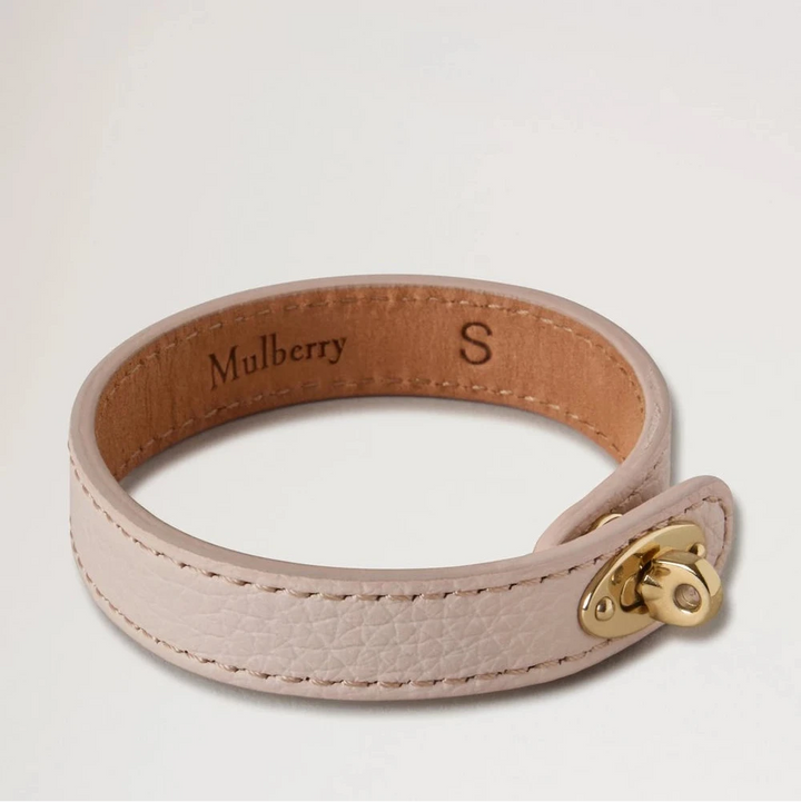 Mulberry Bayswater Thin Leather Bracelet, lyst rosa læderarmbånd med guld-lås, Model QB2390205J002-001