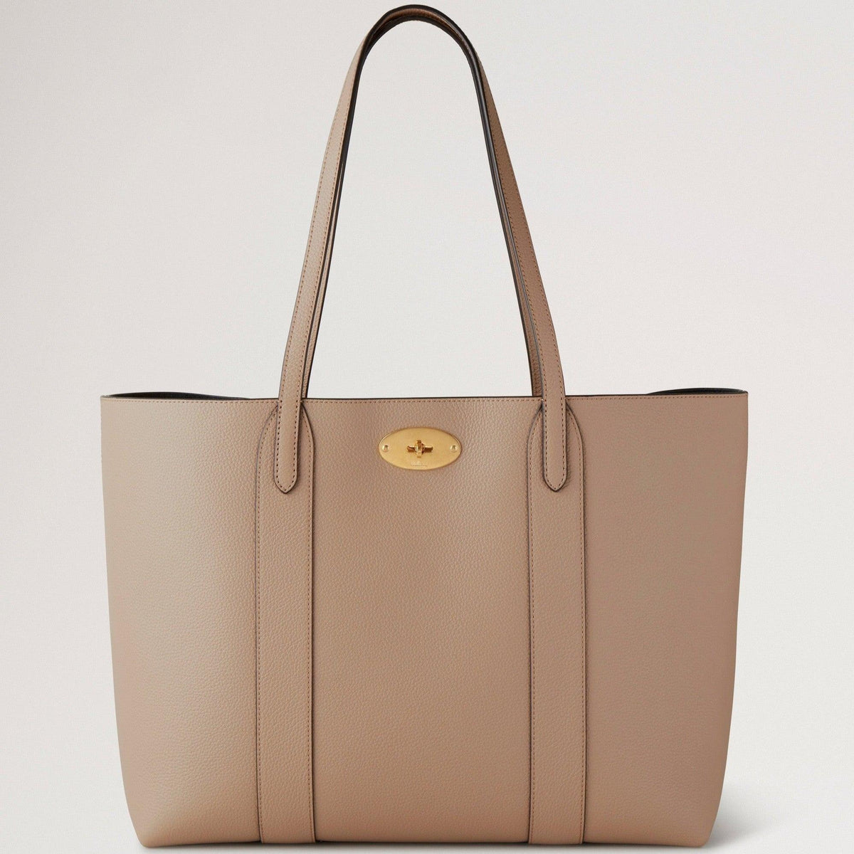 Mulberry Bayswater Tote Small Classic Grain Maple, beige skindtaske med guld-detalje, Model hh5727205e631