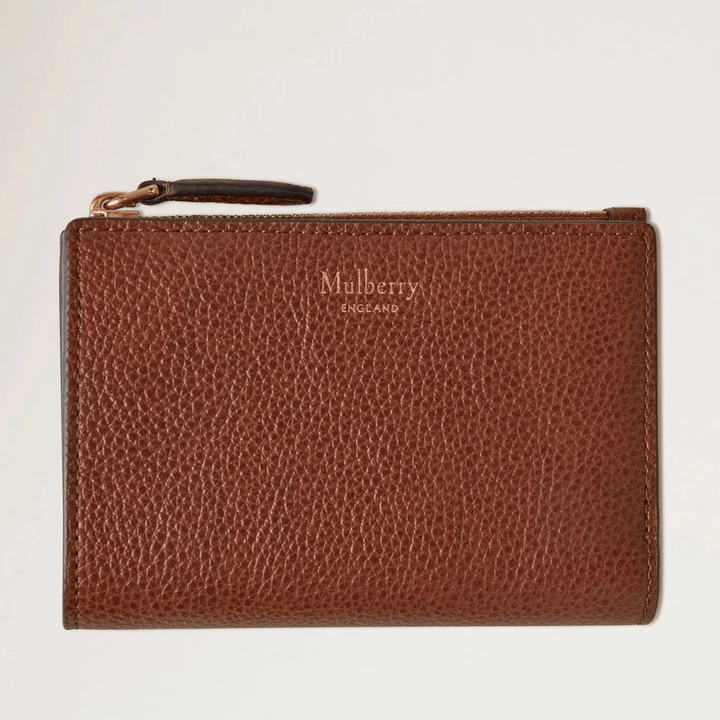 Mulberry Continental Bifold Zipped Wallet Oak Two-Tone Small Classic Grain - Punge - RL8282/552G110