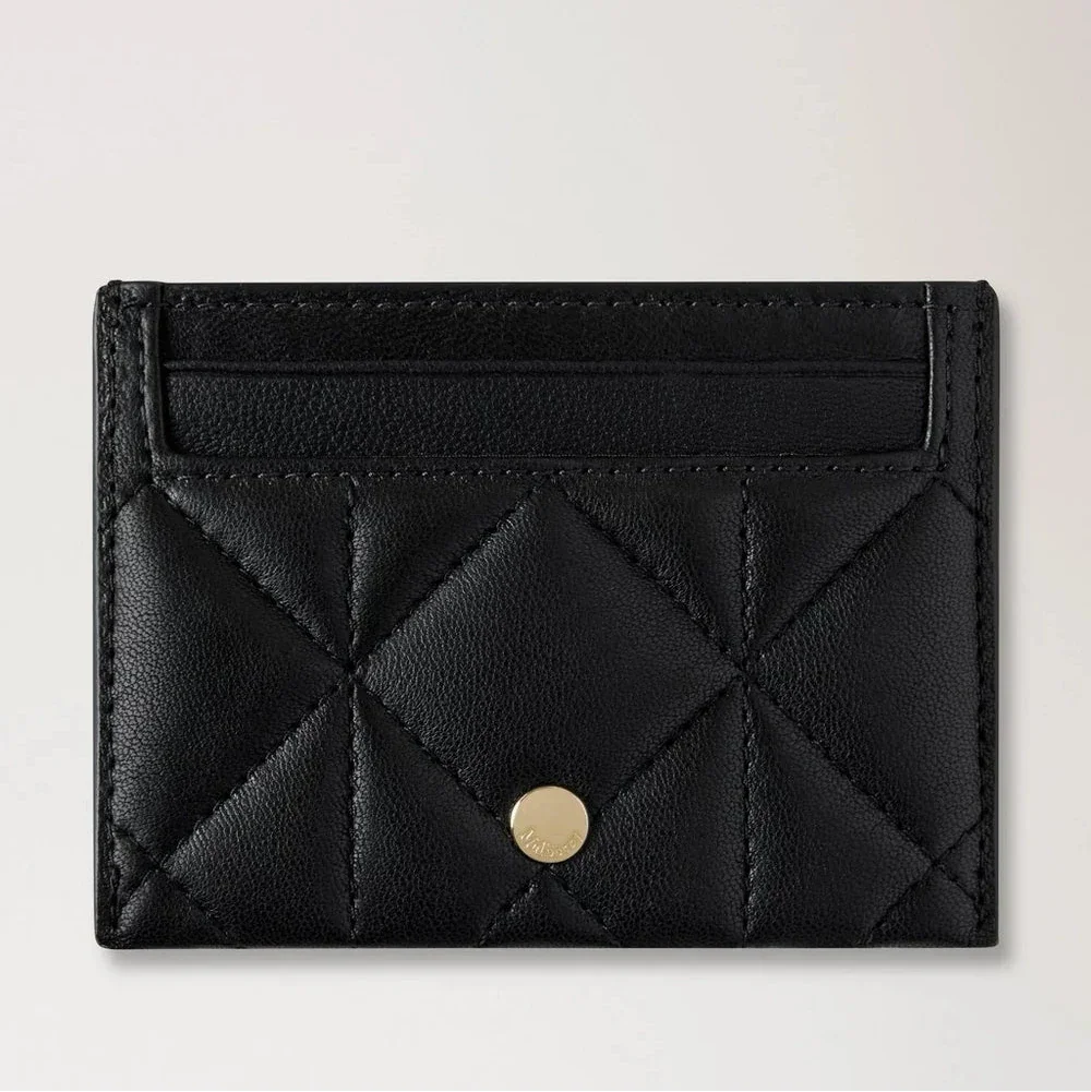 Mulberry Credit Card Slip Black Quilting i sort quiltet læder med guld detalje. Model RL8898676A100